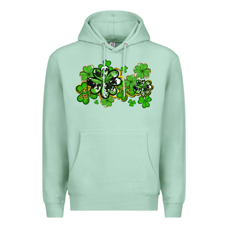 Cowhide And Leopard Shamrocks Premium Hoodie by AdoDesignShop | Teevron