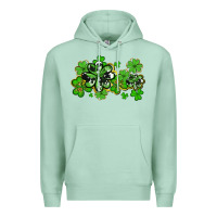 Seafoam cowhide and leopard shamrocks Premium Hoodie - AdoDesignShop