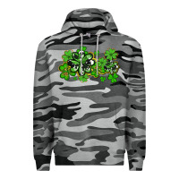 Slate Camo cowhide and leopard shamrocks Premium Hoodie - AdoDesignShop