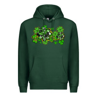 Sports Green cowhide and leopard shamrocks Premium Hoodie - AdoDesignShop