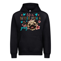 Black life is better with a pug Urban Hoodie - Jasminsmagicworld