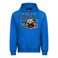 Cobalt life is better with a pug Urban Hoodie - Jasminsmagicworld