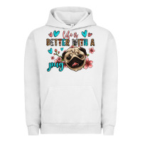 Pigment Lunar Rock life is better with a pug Urban Hoodie - Jasminsmagicworld