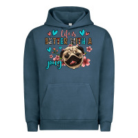 Pigment Midnight Navy life is better with a pug Urban Hoodie - Jasminsmagicworld