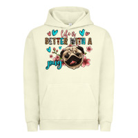 Pigment Pistachio life is better with a pug Urban Hoodie - Jasminsmagicworld