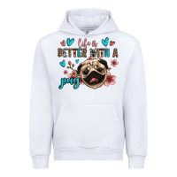 White life is better with a pug Urban Hoodie - Jasminsmagicworld