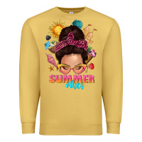 Antique Gold summer vibes messy bun tbw Premium Sweatshirt - texasbilliewilder
