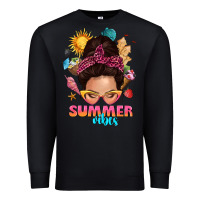Black summer vibes messy bun tbw Premium Sweatshirt - texasbilliewilder