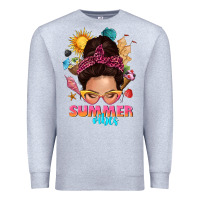 Heather Grey summer vibes messy bun tbw Premium Sweatshirt - texasbilliewilder