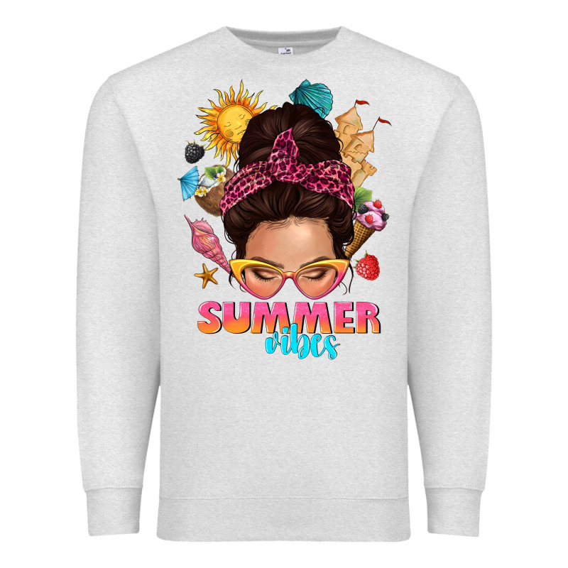 Summer Vibes Messy Bun Tbw Premium Sweatshirt by texasbilliewilder | Teevron