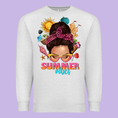 Summer Vibes Messy Bun Tbw Premium Sweatshirt Designed By Texasbilliewilder