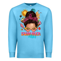 Ocean Blue summer vibes messy bun tbw Premium Sweatshirt - texasbilliewilder