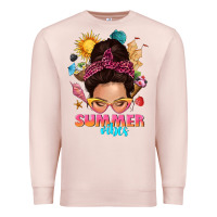 Pale Pink summer vibes messy bun tbw Premium Sweatshirt - texasbilliewilder