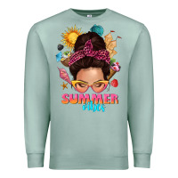 Seafoam summer vibes messy bun tbw Premium Sweatshirt - texasbilliewilder
