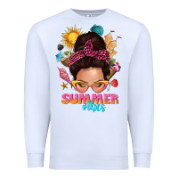 White summer vibes messy bun tbw Premium Sweatshirt - texasbilliewilder