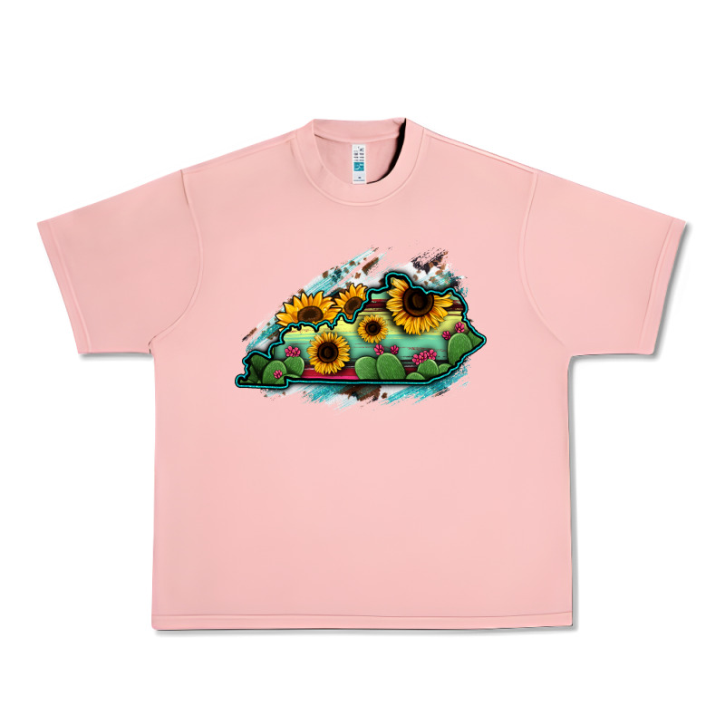 Kentucky Map Sunflower Cactus Serape Urban Heavy Tee by RanaPortraitStore | Teevron