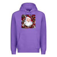 Purple santa christmas coaster Premium Hoodie - JahusDesignShop