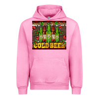 Fuchsia Pink cold beer with beer bottles Urban Hoodie - AdoDesignShop