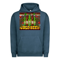 Pigment Midnight Navy cold beer with beer bottles Urban Hoodie - AdoDesignShop