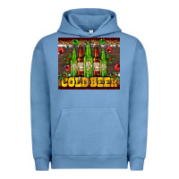 Pigment Pebble Blue cold beer with beer bottles Urban Hoodie - AdoDesignShop