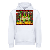 White cold beer with beer bottles Urban Hoodie - AdoDesignShop