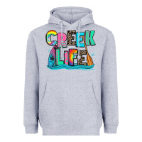 Heather Grey creek life kayaking Heavyweight Hoodie - Zillion Design Studio