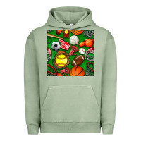 Pigment Oil Green physical education class seamless pattern Urban Hoodie - BundleAndBundleShop
