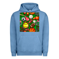 Pigment Pebble Blue physical education class seamless pattern Urban Hoodie - BundleAndBundleShop