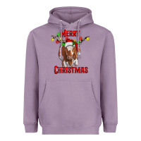 Lavender Merry Christmas Longhorn Cow Heavyweight Hoodie - RanaPortraitStore