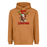 Meerkat Merry Christmas Longhorn Cow Heavyweight Hoodie - RanaPortraitStore