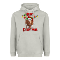 Moon Dust Merry Christmas Longhorn Cow Heavyweight Hoodie - RanaPortraitStore