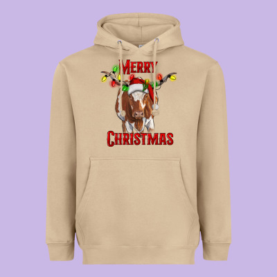 Heavyweight Hoodie Merry Christmas Longhorn Cow