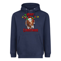 Navy Merry Christmas Longhorn Cow Heavyweight Hoodie - RanaPortraitStore