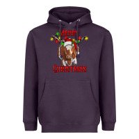 Plum Merry Christmas Longhorn Cow Heavyweight Hoodie - RanaPortraitStore
