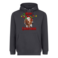 Smoke Merry Christmas Longhorn Cow Heavyweight Hoodie - RanaPortraitStore