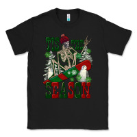 Black tis the season skeleton snowboard Classic Tee - FaDigitalArtStudio