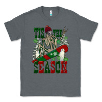 Charcoal Heather tis the season skeleton snowboard Classic Tee - FaDigitalArtStudio