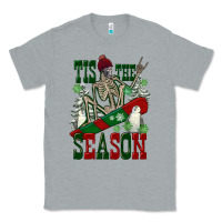 Heather Grey tis the season skeleton snowboard Classic Tee - FaDigitalArtStudio