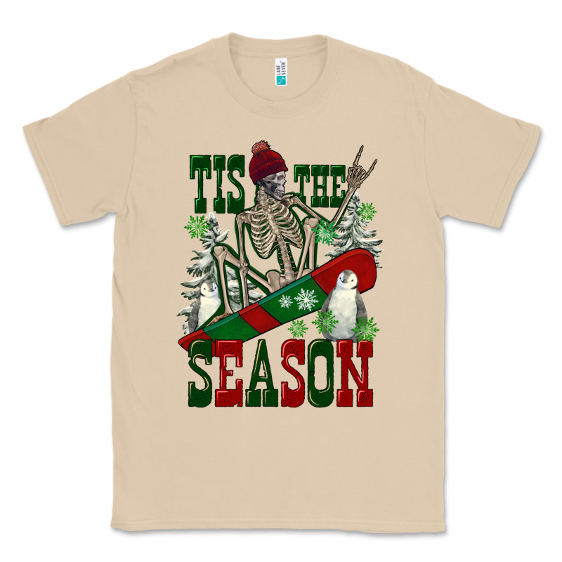 Tis The Season Skeleton Snowboard Classic Tee by FaDigitalArtStudio | Teevron