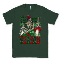 Sports Green tis the season skeleton snowboard Classic Tee - FaDigitalArtStudio