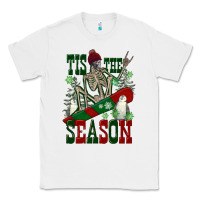 White tis the season skeleton snowboard Classic Tee - FaDigitalArtStudio