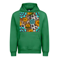 Emerald western gemstone and sunflower seamless pattern Urban Hoodie - BundleAndBundleShop