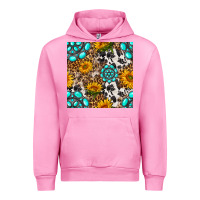 Fuchsia Pink western gemstone and sunflower seamless pattern Urban Hoodie - BundleAndBundleShop