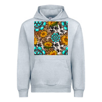 Heather Grey western gemstone and sunflower seamless pattern Urban Hoodie - BundleAndBundleShop