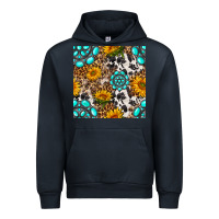 Navy western gemstone and sunflower seamless pattern Urban Hoodie - BundleAndBundleShop