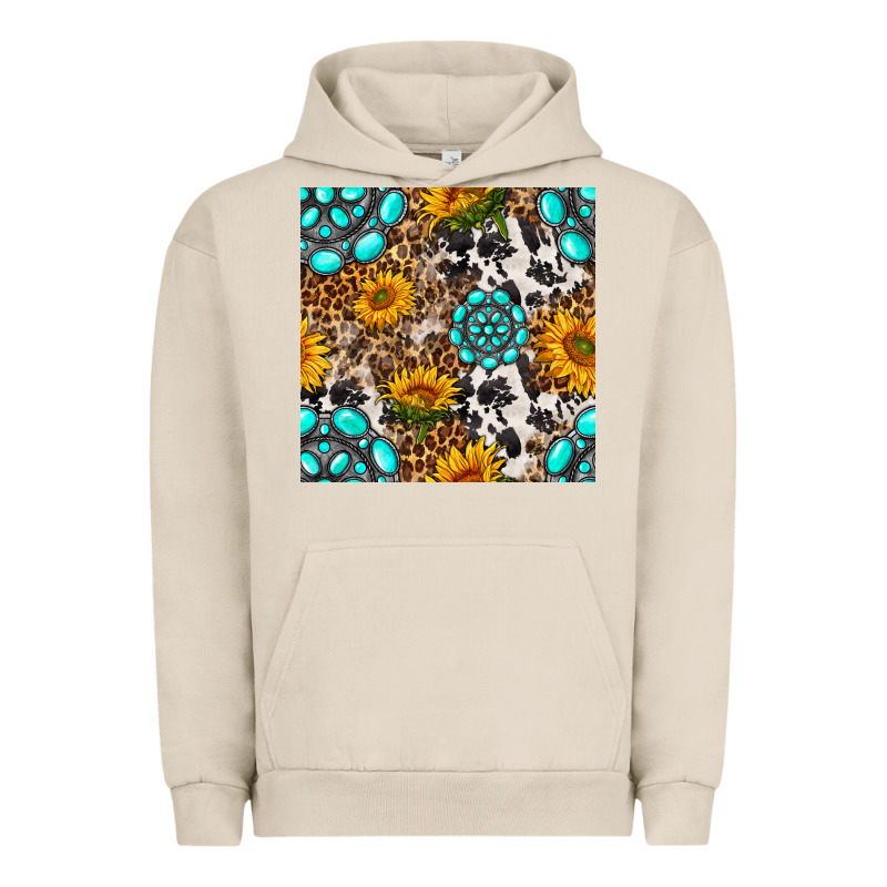 Western Gemstone And Sunflower Seamless Pattern Urban Hoodie by BundleAndBundleShop | Teevron