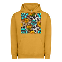 Pigment Peanut Butter western gemstone and sunflower seamless pattern Urban Hoodie - BundleAndBundleShop