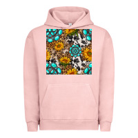 Pigment Salmon western gemstone and sunflower seamless pattern Urban Hoodie - BundleAndBundleShop