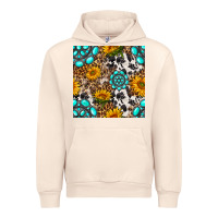 Sandshell western gemstone and sunflower seamless pattern Urban Hoodie - BundleAndBundleShop