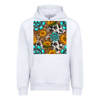 White western gemstone and sunflower seamless pattern Urban Hoodie - BundleAndBundleShop